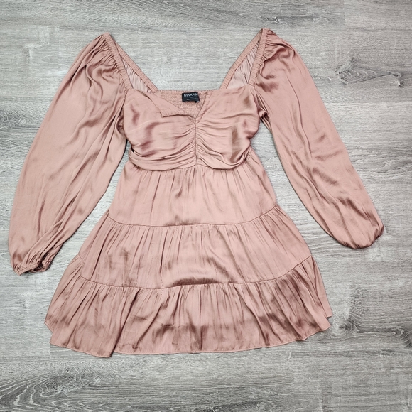 MINKPINK Dresses & Skirts - MINKPINK Spencer Satin Tiered Mini Dress Large